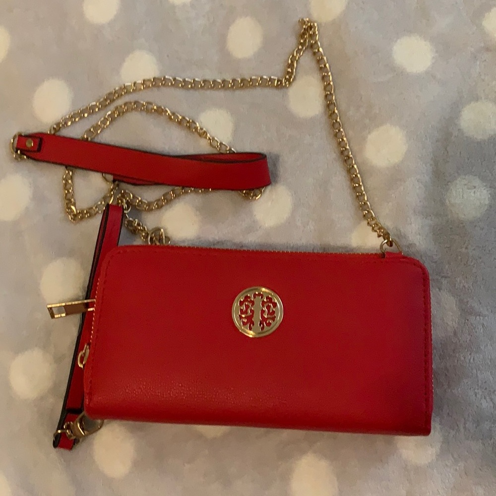 red shoulder bag